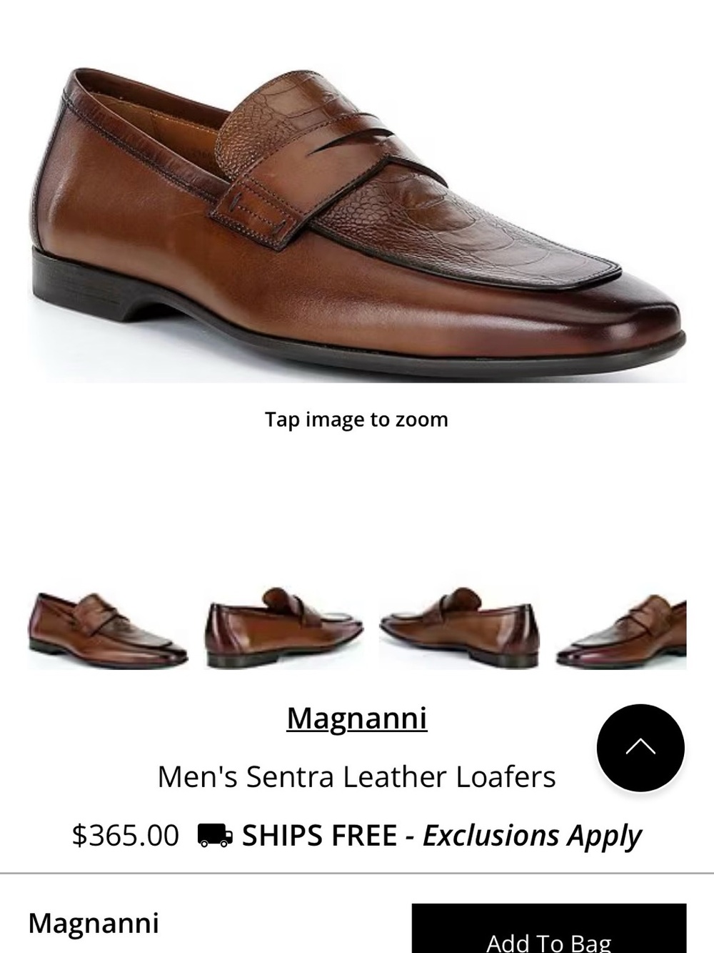 Magnanni Brushed Chestnut Brown Leather Penny Loafers